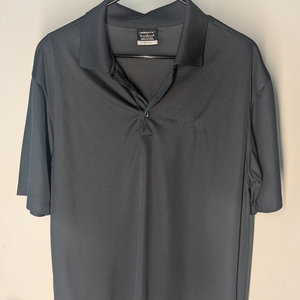 Nike Golf collared shirt polo style Black rock branded.